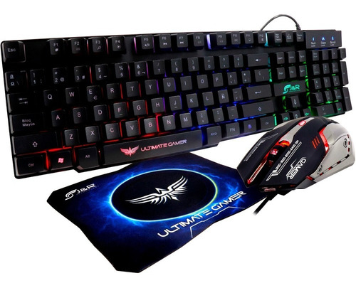 Combo Teclado Mouse Pad Mouse Gamer Para Pc 3 En 1