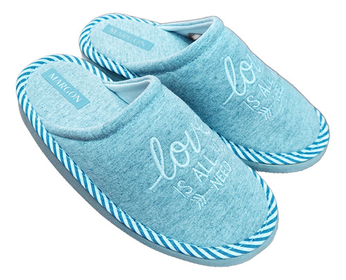 Pantuflas Dama Algodon Acolchadas Love Is All