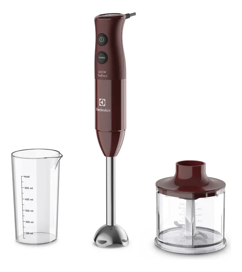 Mixer 3 em 1 Electrolux Vermelho Escuro 600W Haste em Inox e Tecnologia TruFlow (EIB21)