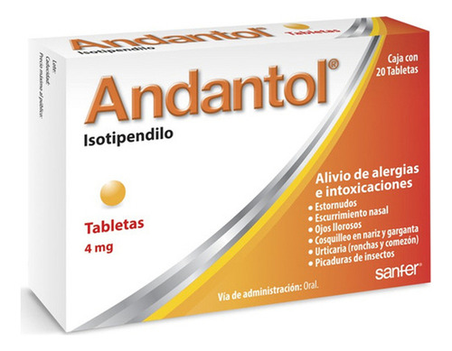 Andantol Tabletas 4 Mg, 20 Tabletas