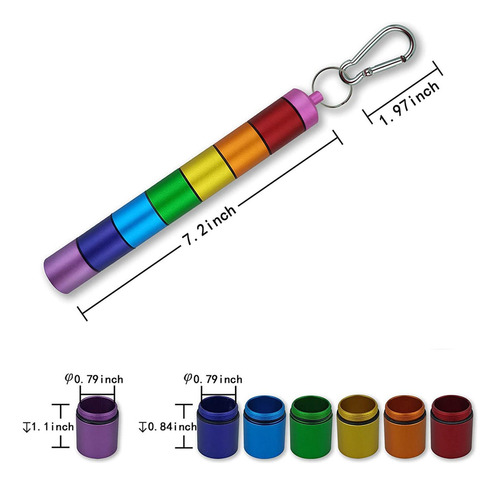 Pastillero 7 Compartimentos Pastillero Portátil Llavero
