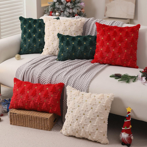 Fundas De Almohada Navideñas, 45 X 45 Cm, 2 Fundas De Felpa