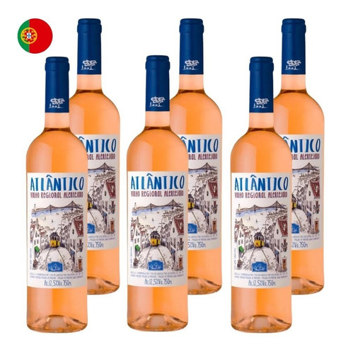 Kit 6 Vinhos São Migu Descobrid Atlântic Rosé Portugal 750ml