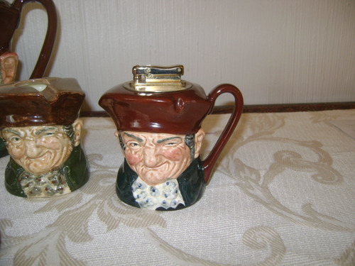 Antiguo Encendedor  Royal Doulton Titulado Old Charley