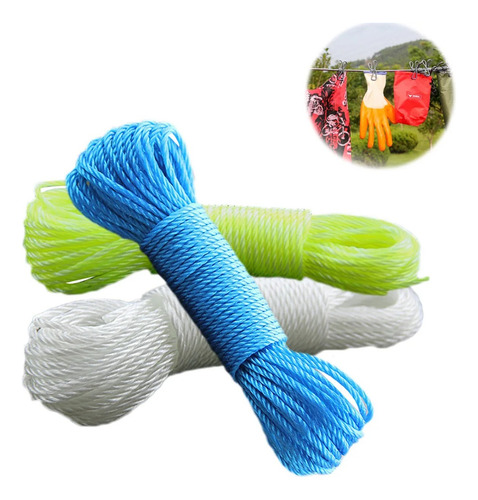 Varal Corda De Nylon Com 15 Metros Resistente Cores Variadas