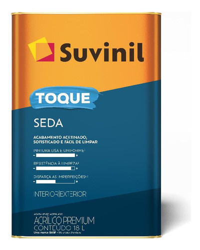 Tinta Toque Seda Crômio 18l Suvinil Acabamento Acetinado