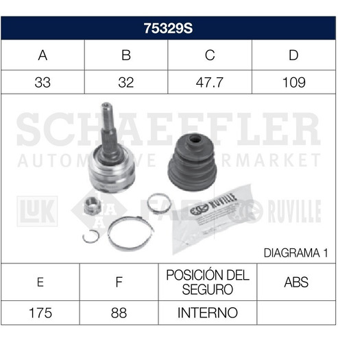 Junta Homocinética Lado Rueda Cavalier Z24 V6 A/m 91-94