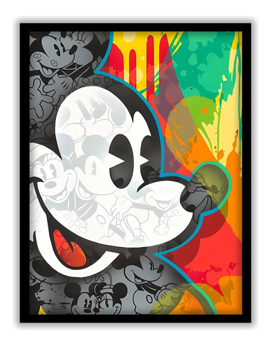 Cuadro Mickey, Minnie, Pluto Y Pato Donald 30x40 Cm