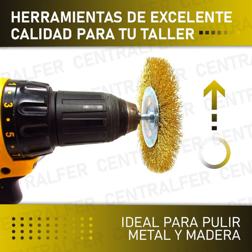 Kit X 5 Cepillo Copa Circular Descarbonizador Para Taladro