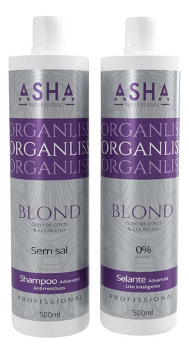 Kit Escova Inteligente Asha Organliss Blond 500ml