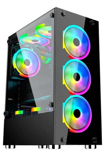 Chasis Gamer Rxe 05bkg Vidrio Templado Led Rgb