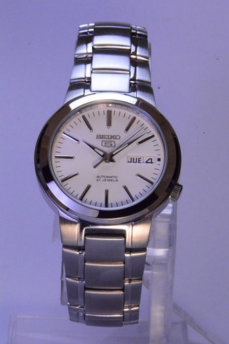 Reloj Seiko 5 Snka01 Autentico Japones Automático Plateado Plateado Blanco