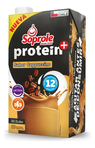 Leche Soprole Protein + Semidescremada Cappuccino 1 Litro