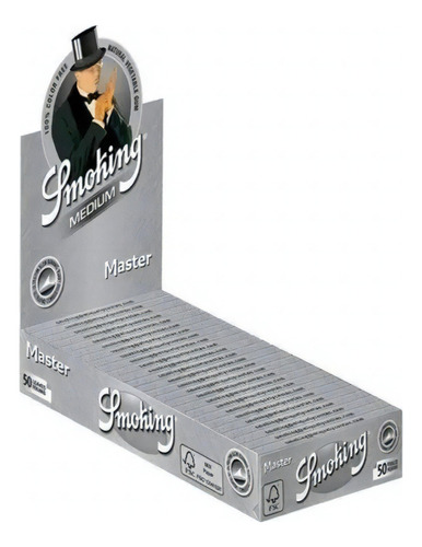 Papéis Para Cigarros Smoking Master 1 1/4 Prata Mini Size De 50 X 25 U