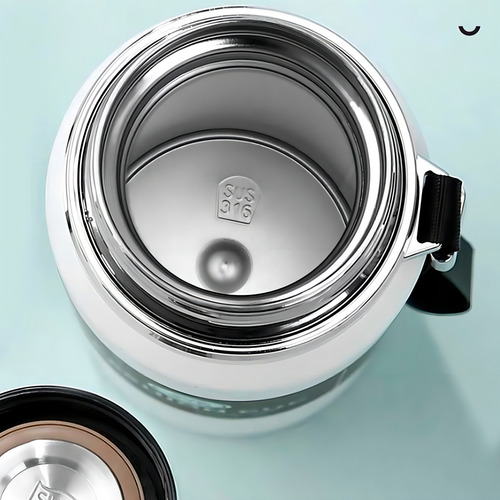 Termo De Acero Inoxidable 1 L Vacuum Cup Color Blanco