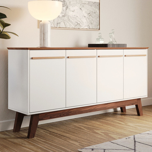 Buffet Babus Aparador Atta 4 Portas Moderno 160cm Cor Branco