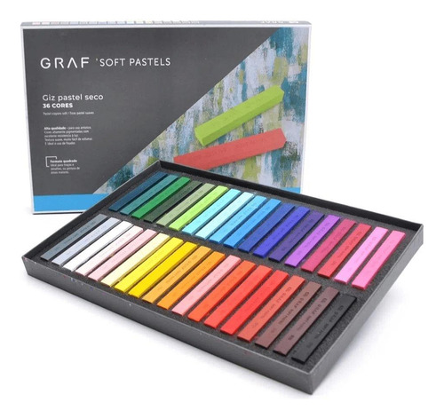 Giz Pastel Seco Cis Graf Soft Pastels Com 36 Cores