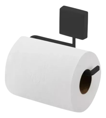 Soporte De Metal Para Papel Higiénico De Pared Negro Mate