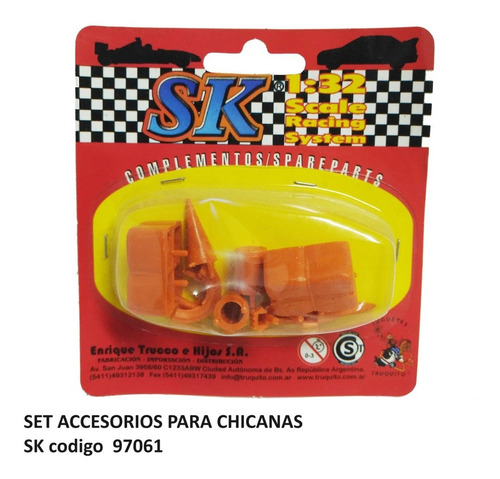 Imagen 1 de 5 de Set Accesorios Para Chicanas Para Pistas 1/32 Marca Sk 97061