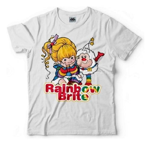 Remera Rainbow Brite Glitter Serigrafia Algodón