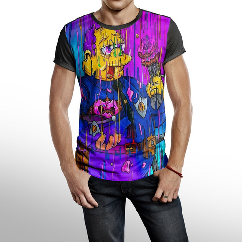 Camiseta Masculina Chefe Wiggum Simpsons Psicodélico Ref657