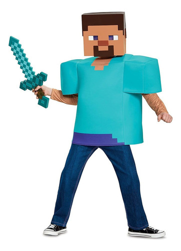 Espada Diamante Minecraft De Plástico Color Azul