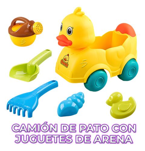 Kit Juguetes Playa Arena Carro Pato Pala Regadera Moldes Ele-Gate