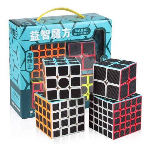 Pack Set De 4 Cubos Regulares Fibra Carbono Meilong