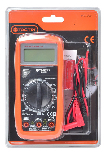 Multi-meter Digital Con Indicador De Bateria Tactix