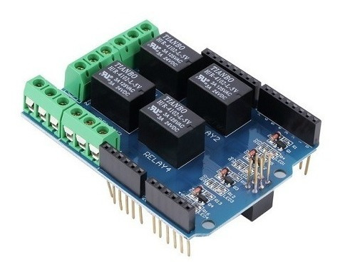 Rele Relay 4 Canales Para Arduino Shield  Pic Avr Arm Dsp Mc