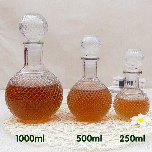 Botella De Whisky De Vidrio Transparent Ball Quick Decanter