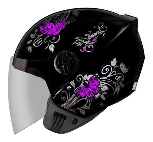 Capacete Ebf Spark Jet Aberto Speed Preto E Prata Brilhante