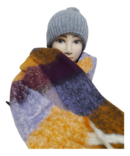 Bufanda Maxi Encharpe De Colores Invierno Moda