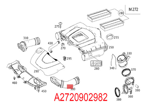 Manguera De Entrada De Aire A2720902982 A2720902882 Para Glk