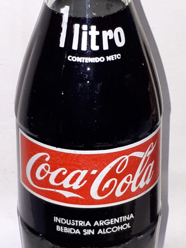 Coca Cola Botella 1 Lt. Tapa Fútbol `80 Arg. Logo Simple