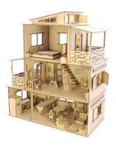 Comprar Casa De Muñecas Muebles Incluidos Moderna Muñecas Pequeñas