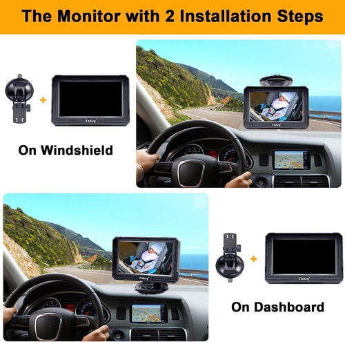 Espejo Cámara De Coche Para Bebé Hd 1080p Rotación 360°
