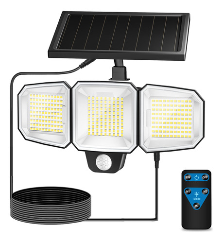 Luces Solares Exteriores 243 Led 3500lm Sensor Movimiento Ip