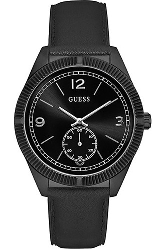 Reloj Guess Para Hombre W0873g3 Con Correa De Cuero Negro