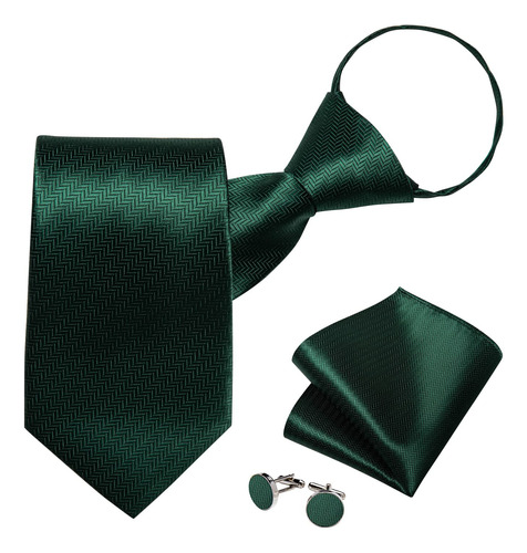 Corbata Para Hombre Dibangu Corbatas De Seda Verde Esmeralda