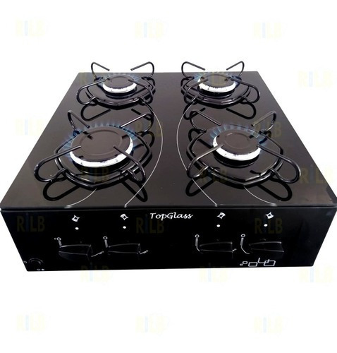 Fogão cooktop gás Top Glass 4 bocas