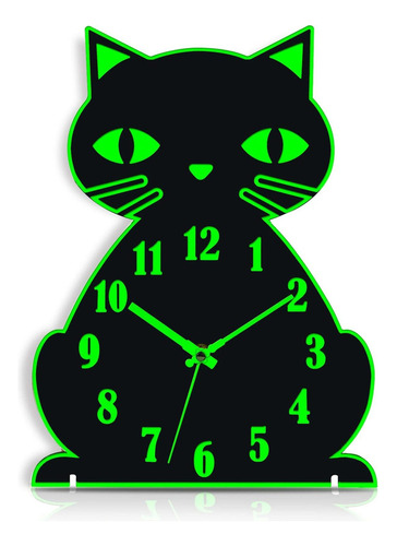 Reloj De Pared Con Luz Nocturna  Relojes De Pared Para Gatos