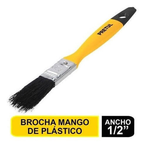 Brocha Para Pintar Ultraresistente 1/2(1,2cm)  Pretul 