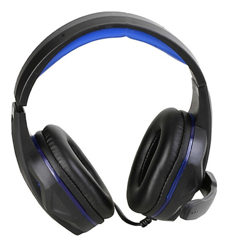 Imagen 2 de 2 de Audífonos gamer Njoytech NJA-GM2016 azul con luz rgb LED