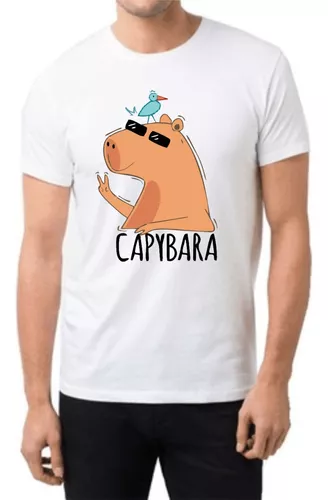 Camiseta Capybaras ( Capivara ) - Amarela Clara - HIPPIE ARTESANATOS