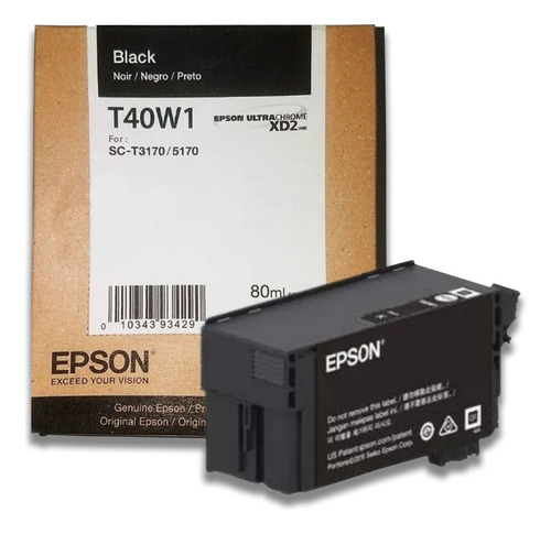 Cartucho Epson T40w1 Negro 80ml