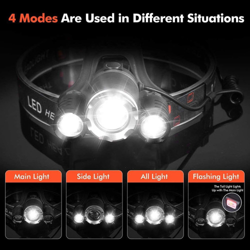Faros Delanteros Recargables Faros Delanteros De 6000 Lúmene