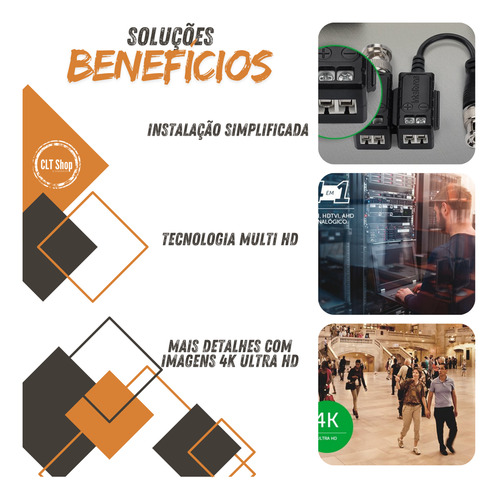 4 Pares Balun Passivo Vídeo Vb 501 P Intelbras Resolução 4k