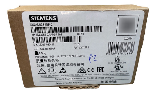 6sl3255-0aa00-4ja2 Siemens Iop-2 Panel Operador Inteligente