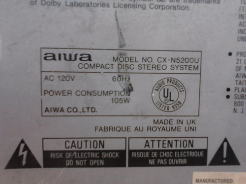 Placa Do Painel Frontal Som Aiwa Nsx-5200
